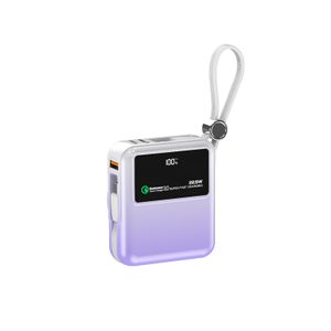 Wisteh Mini Power Bank Built-in Mobile Phone Charging Cable and LED Display Fast Charge,10000mAh Large Capacity  Mini Power Bank