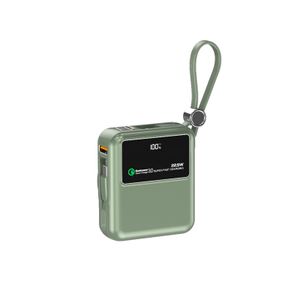 Wisteh Custom Logo Mini 10000mAh Power Bank with High Capacity LI-Polymer Battery Corporate Gift Build in Cable Power Bank