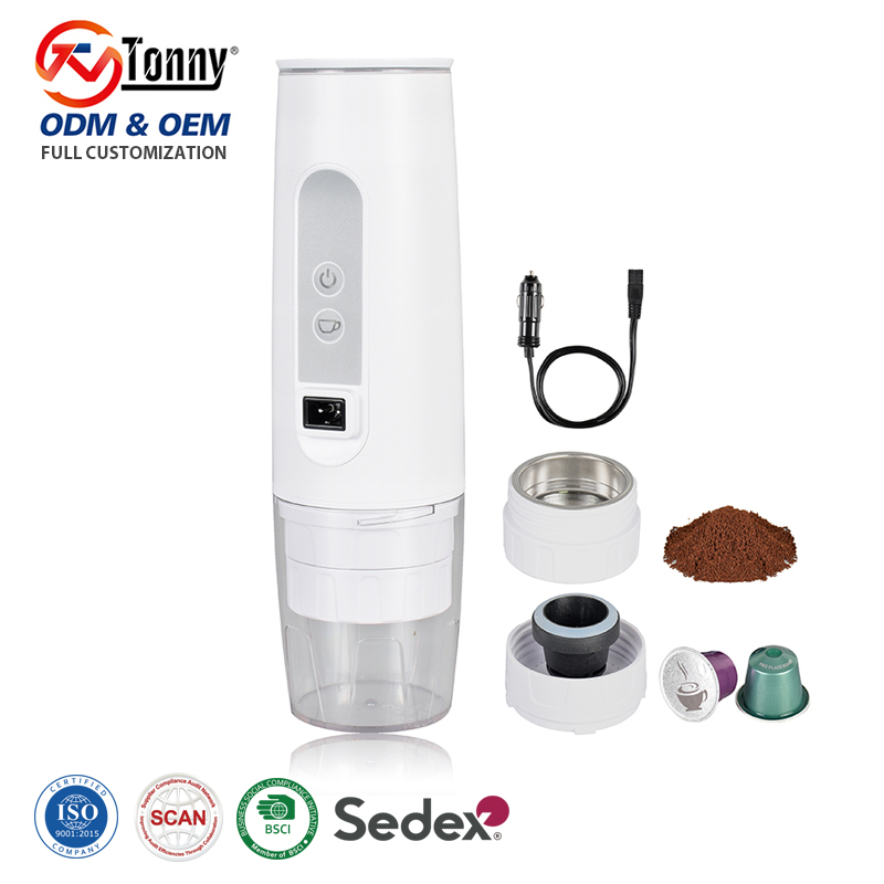 DC12V Compact Portable Capsule Coffee Machine Fast Brewing 20Bar Pressure for Camping Car Travel Outdoor Use Interior Accessory