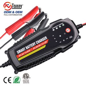 Smart 8A Automotive Battery Charger 12v/24v OTP Protected Trickle Charger for Cars Motorcycles Boats Marine Vehicles