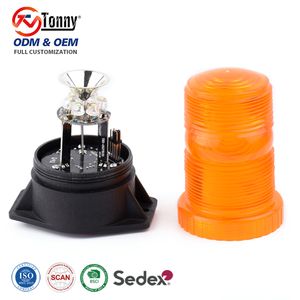 High-Intensity LED Rotating Beacon Light 12V-110V Magnetic Base Emergency Warning Light for Trucks Forklifts Vehicles 1 Year