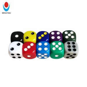Custom LOGO D6 Pip Dot 12mm Acrylic Corner Transparent Multicolor Education School Family Polyhedral Board Game Components Dice