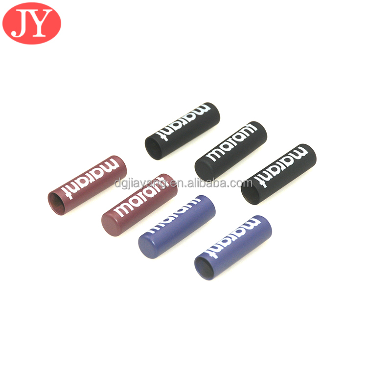Custom Printed Logo Metal Shoelace Head Aglet Red Cotton Rope with Metal Tips for Custom Shoe Laces Jogger Hoodies Stoppers