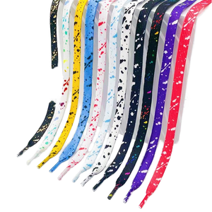 Gradient Shoe Laces 100-160CM Flat Polyester Splash Print Sneaker Shoes Replacement Flat Colors Pair Replacement Shoe Lace
