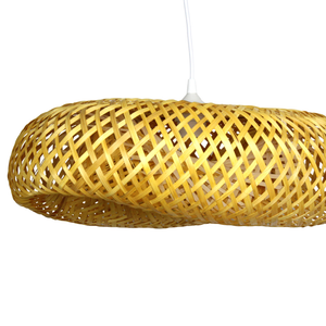 Vietnam Luxury Elegant Premium Contemporary Handwoven Bamboo Chandelier Pendant Light for Outdoor Oval Restaurants Living Room