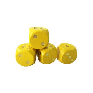 GD 25mm Wood dice Gold dot, Yellow color round corner wooden dice set for kids educational toy; board game toy