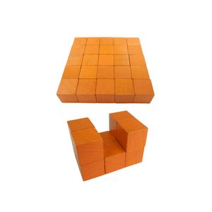 GD Orange 2 cm Wood Cube  3d puzzle educational toy counting math tool
