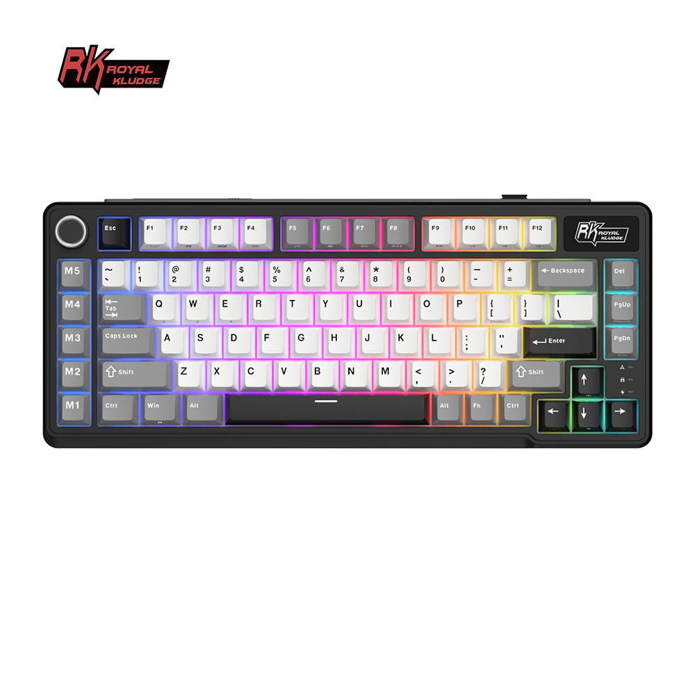 Royal Kludge RK L75 Mocha Grey 85 Key Diy Tri-Mode RGB Wired Bt 2.4G Wireless Mechanical Keyboard