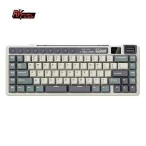 Royal Kludge RK M70 Mocha Grey 73 Key Tri-Mode Wireless With TFT Screen Gasket Mechanical Keyboard
