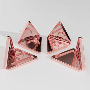 Custom Empty Triangle Eyeshadow 4 Colors Makeup High Pigment EyeShadow Palette With Mirror