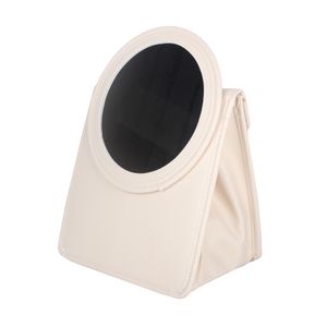 Customizable Ladies Portable Handbag Makeup Mirror Large Capacity Outdoor Cosmetic Bag Zipper Closure Fashion PU New Thread