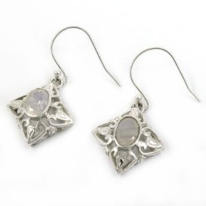 Trendy Earring In 925 Sterling Silver Comes With Natural Rainbow Moonstone Gemstone Oval Shape Dangle Earrings Boho Jewelry