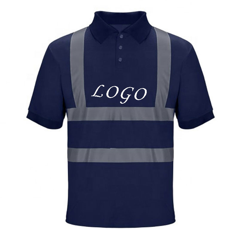 2025 Top Best Supplier Hi Vis Reflective Safety Workwear Polo Shirt Men Quick Dry Polo T Shirt Blue Color