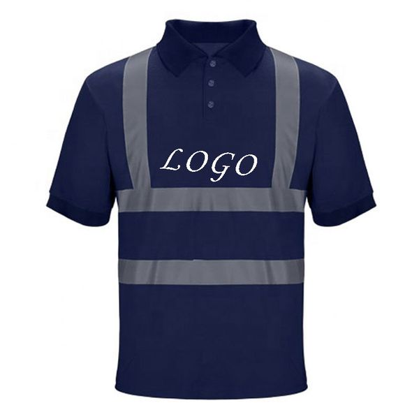 2025 Top Best Supplier Hi Vis Reflective Safety Workwear Polo Shirt Men Quick Dry Polo T Shirt Blue Color