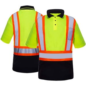 Safety Wear Reflective Tape Polo Shirts Long Sleeve T-Shirts Work-Wear Safety Reflective Tape Construction T-Shirts