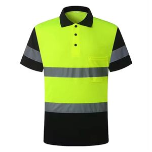 Wholesales Custom Work Wear T Shirt Reflective Safety Clothing Sewing Tape High Visibility Safety Polo Shirt