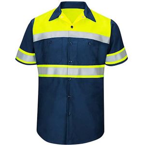 High Quality Polo Work Shirt Custom Logo Reflective Clothing Button Closure Wholesale Low Minimum Best Safety Work Shirt