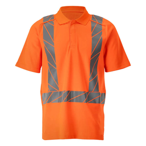 Turn Down Collar Men Polo Shirts Men's Hi Vis Construction Short Sleeve Hot Selling Reflective Safety Clothing Polo Shirts
