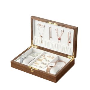 Ancient Chinese Style Hand String Household Simple Collection Solid Wood Wooden Ring Boxes Jewellery Packaging