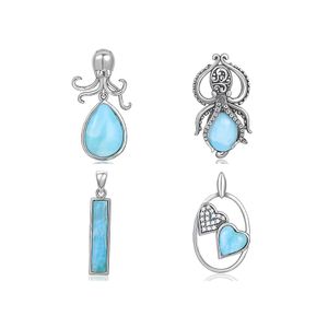 925 Silver Crafted Larimar Pendant Religious Style  Jewelry Delicate Finishes Meticulous Crafted Charm