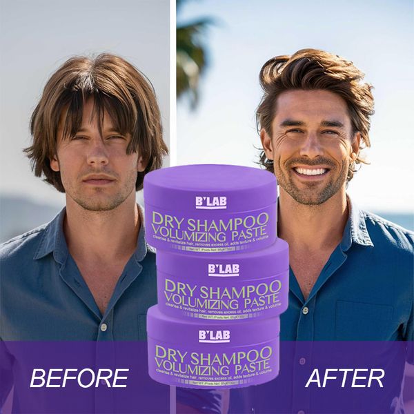 Hair Dry Shampoo Volume Paste Styling Products for Men Removes Excess Oil Matte Hair Paste Sea Salt Texture Hair Clay Wax