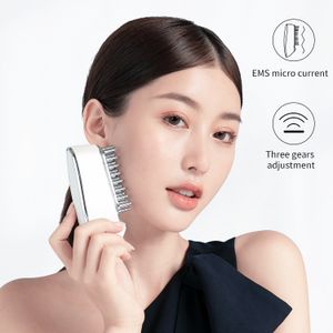 Electric Meridian Massage Comb with LED & EMS Radiofrequency Guasha Hair Brushes Plastic Handle