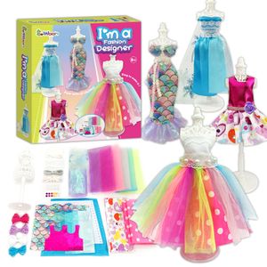 DIY TOY Fashion Design with Fabric Shapes DIY Arts and Crafts Activity Sewing Set for Beginners for Kids