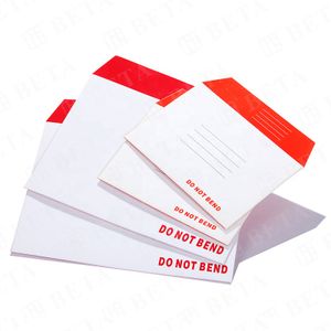 Custom Envelope Fully Recycled Red and White Cardboard Rigid Kraft Paper Envelope Mailer with LOGO for Mailing