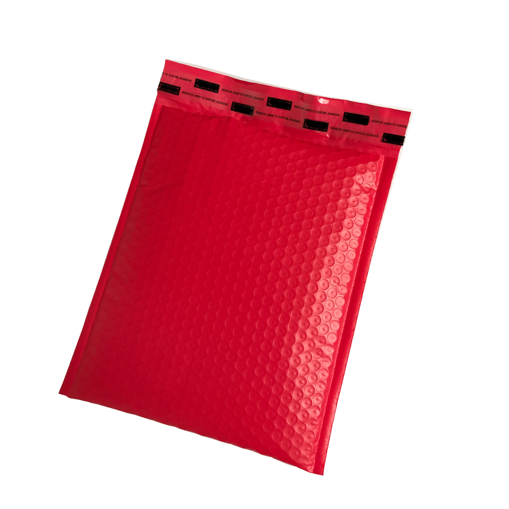Custom Red Bubble Mailer  Cushioned Envelopes Poly Bubble Mailer Wrap Shipping Bag with Logo for Express Made in Thailand