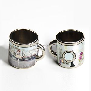Handmade Painted Cup Fridge Magnet Wholesale Home Decor Paris Coffee Cup Metal Fridge Refrigerator Sticker Mug Fridge Magnets