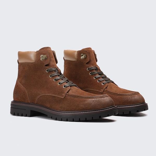 Custom Suede Leather Lace up Streetwear Casual Brown Boots Men Fashion