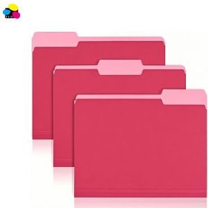 Letter Size (8.5 X 11 Inches) Colored File Folders with 1/3 Cut Tab Home Office School Supplies Red Documents Paper Files
