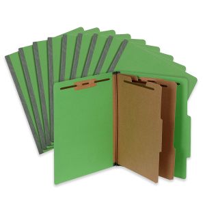 Clssicfile Recycled  2 Dividers Green Letter Size Pressboard Classification Folders With Fasteners