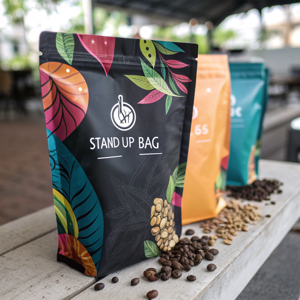 Low MOQ Custom Eco-friendly Stand up Pouches Packaging Bag with Zipper Lock for Gift-Ready Coffee Sets