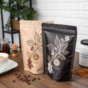 Hot Sale Custom Design Compostable Coffee Bags with Zipper Lock Sustainable Solution for Artisan Roasters