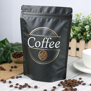 Custom Biodegradable Stand up Pouch Coffee Packaging Bags with Reusable Zipper Lock for Specialty Single-Origin Beans