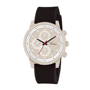 2025 Virtue Business Silicone Band Gift Calendar Quartz Date Big Three-Eye Dial Wrist Custom Watch Men