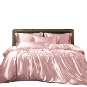 High Quality Pure Mulberry Silk Sheet Sets Solid Color Silk Bed  Duvet Cover Sets