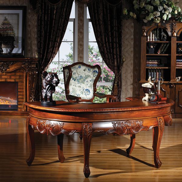 Study Room Luxury Antique Furniture Set Table Chair Set GH44