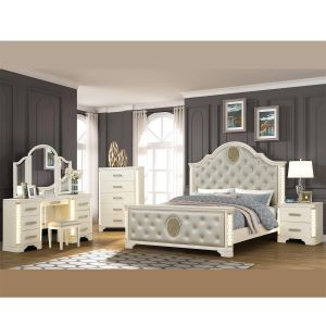 American Style Classic Furniture Wood King Bed Modern Bedroom Set Wooden Bed Furniture Home Bedside Table GMY42