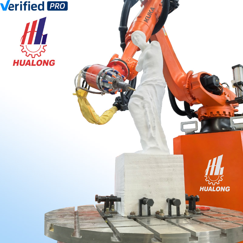 HUALONG Machinery 7 Axis CNC KUKA Robotic Body 3d Marble Sculpture Making Robot Granite Stone Engraving Machine for Sale