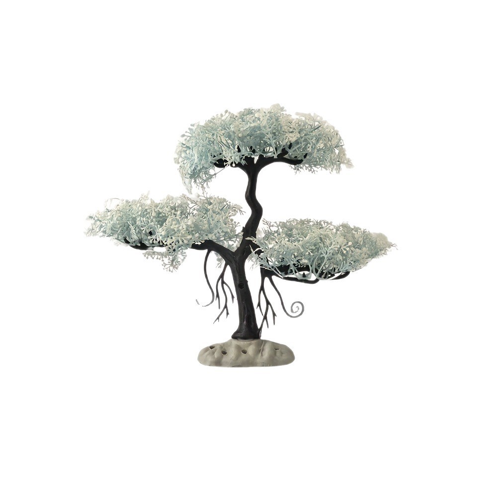 Aquarium Aquarium Landscaping Decorations Aquarium Ornaments Simulation Water Plants Snowflake pink Welcome Pine Potted Bonsai