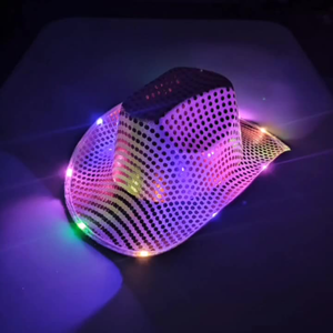 Nicro New Arrival Neon Party Supplies Concert Festival Club Stage Performance Novelty Cowboy Hat Head Accessories LED Light Hats
