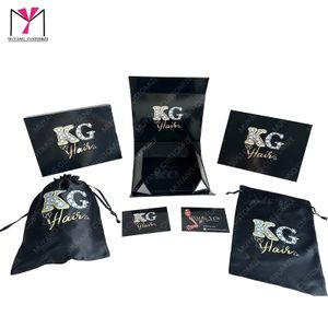 Luxury Bundled Hair Extension Wig Packaging Box  and Satin Bag Can Be Any Color and Any Design for Sale