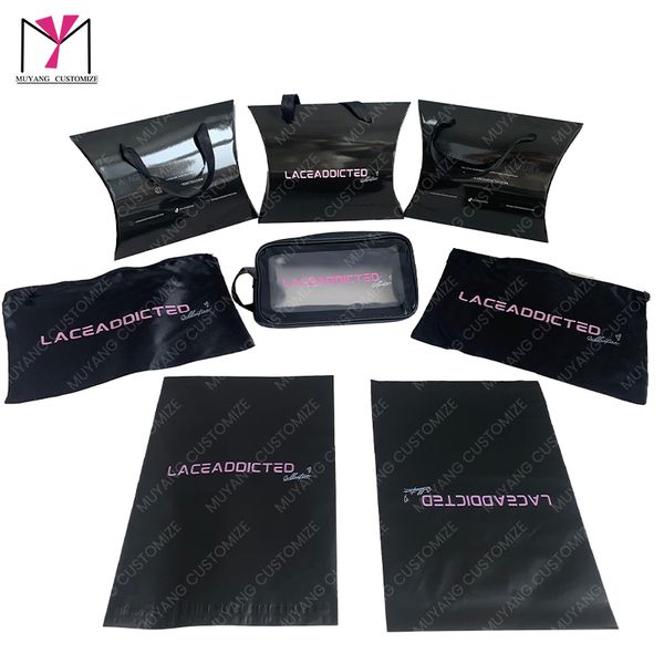 Custom Shipping Mailing Bag Logo Printing Biodegradable Poly Mailer Bags For Clothes hair wig
