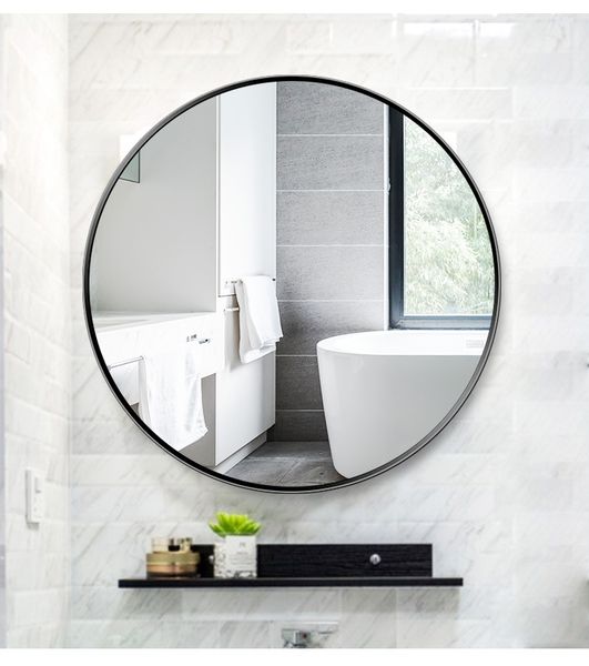 Factory Price  Bathroom Hotel Decor Mirror Aluminium Alloy Gold Round Mirror Metal Frame Mirrors Decor Wall