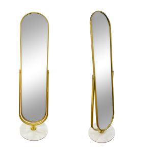 Custom Nordic Luxury Gold Framed 360 Degree Rotatable Floor Free Standing Large Full Body Length Dressing Mirror Decor Mirror