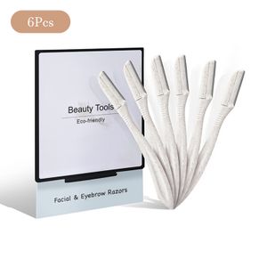 6Pcs/Set Eco Friendly Biodegradable Wheat Straw Dermaplaning Facial Hair Remover Trimmer Eyebrow Razor Kit