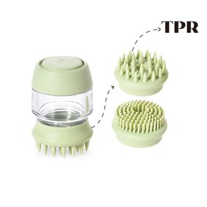 Replaceable Brush Head Soft Silicone Pet Cat Dog Grooming Massage Shampoo Bath Brush