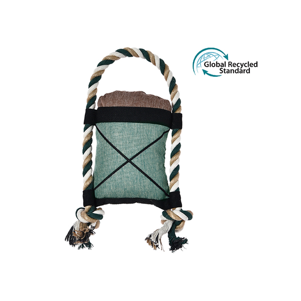 Eco Friendly Oxford Fabric Squeaky Dog Toy with Cotton Rope Durable Chew Resistant Interactive Pet Toy